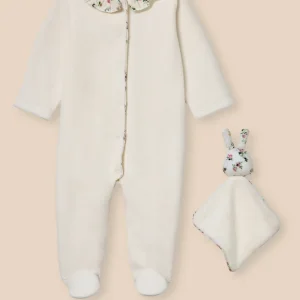 Dors-bien velours et tissu Liberty + doudou Bébé