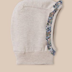 Cagoule avec volant en tissu Liberty bébé