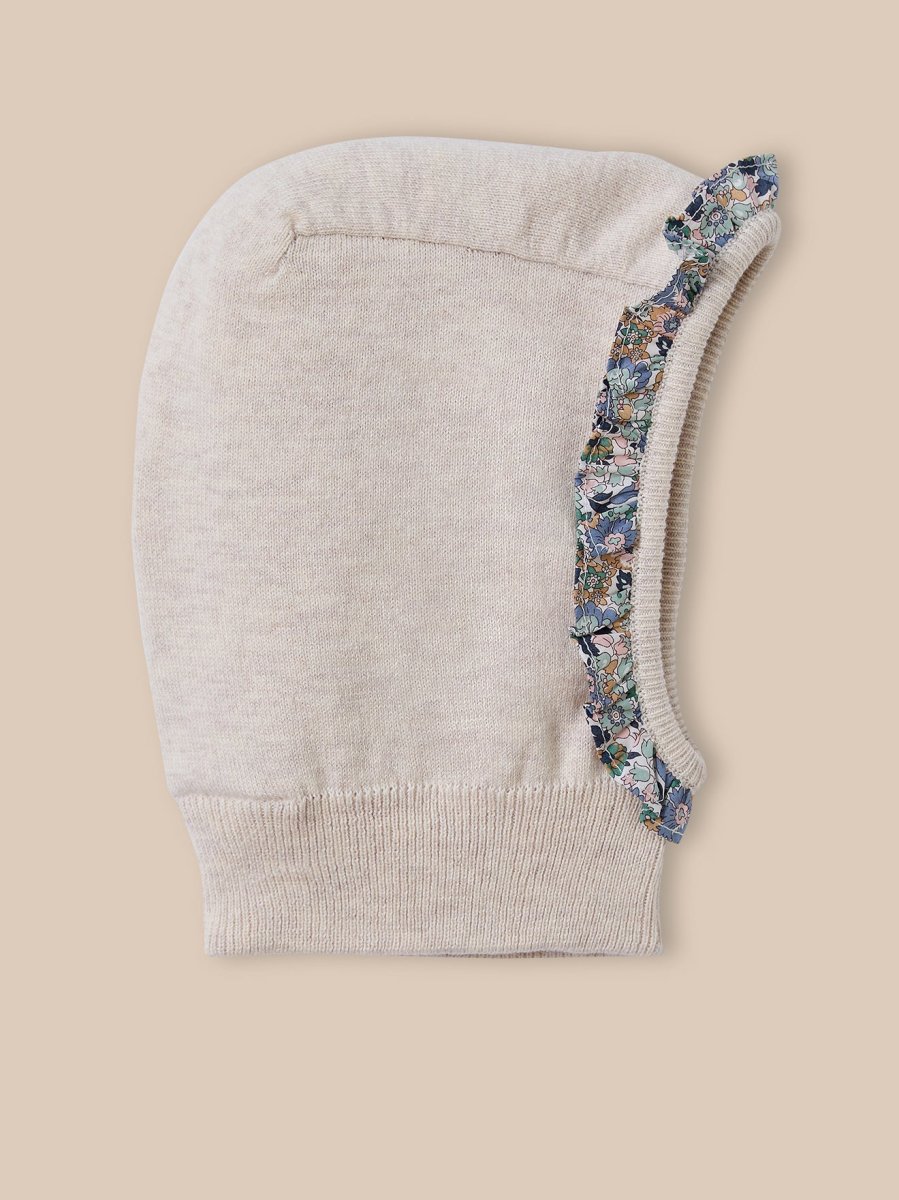 Cagoule avec volant en tissu Liberty bébé