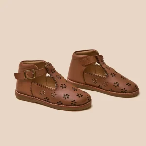 Salomés perforées en cuir Bébé