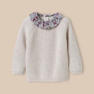 Pull col en tissu Liberty bébé