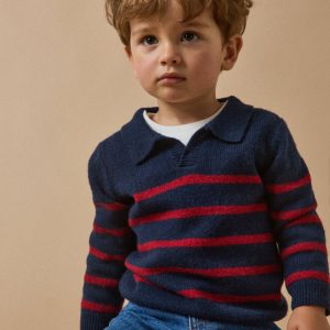 Pull col polo Bébé laine
