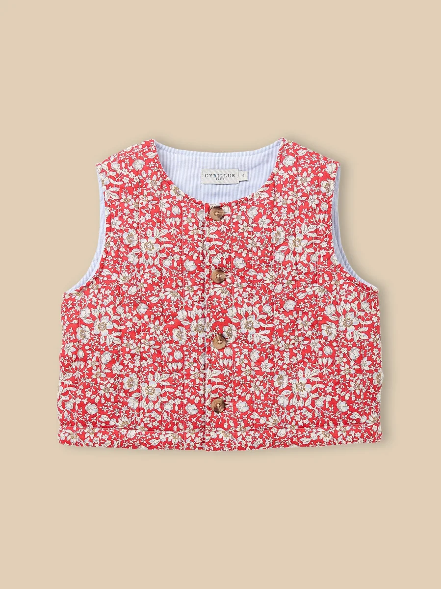 Veste sans manches matelassée Fille tissu Liberty – Image 8