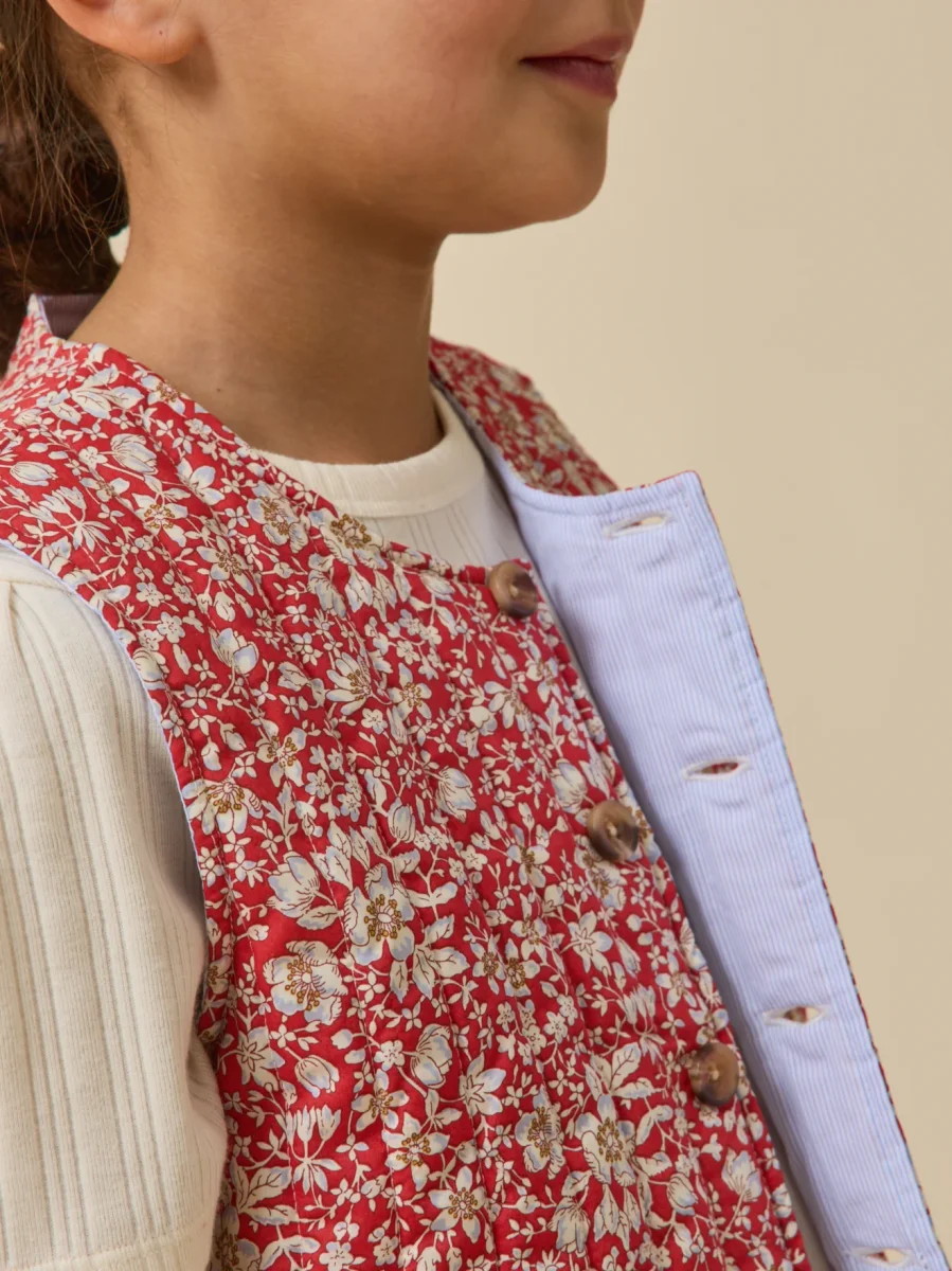 Veste sans manches matelassée Fille tissu Liberty – Image 5