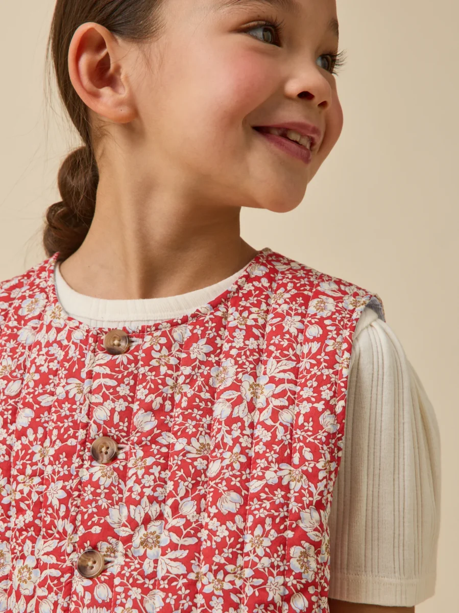 Veste sans manches matelassée Fille tissu Liberty – Image 4