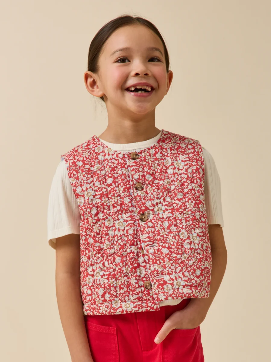 Veste sans manches matelassée Fille tissu Liberty – Image 2