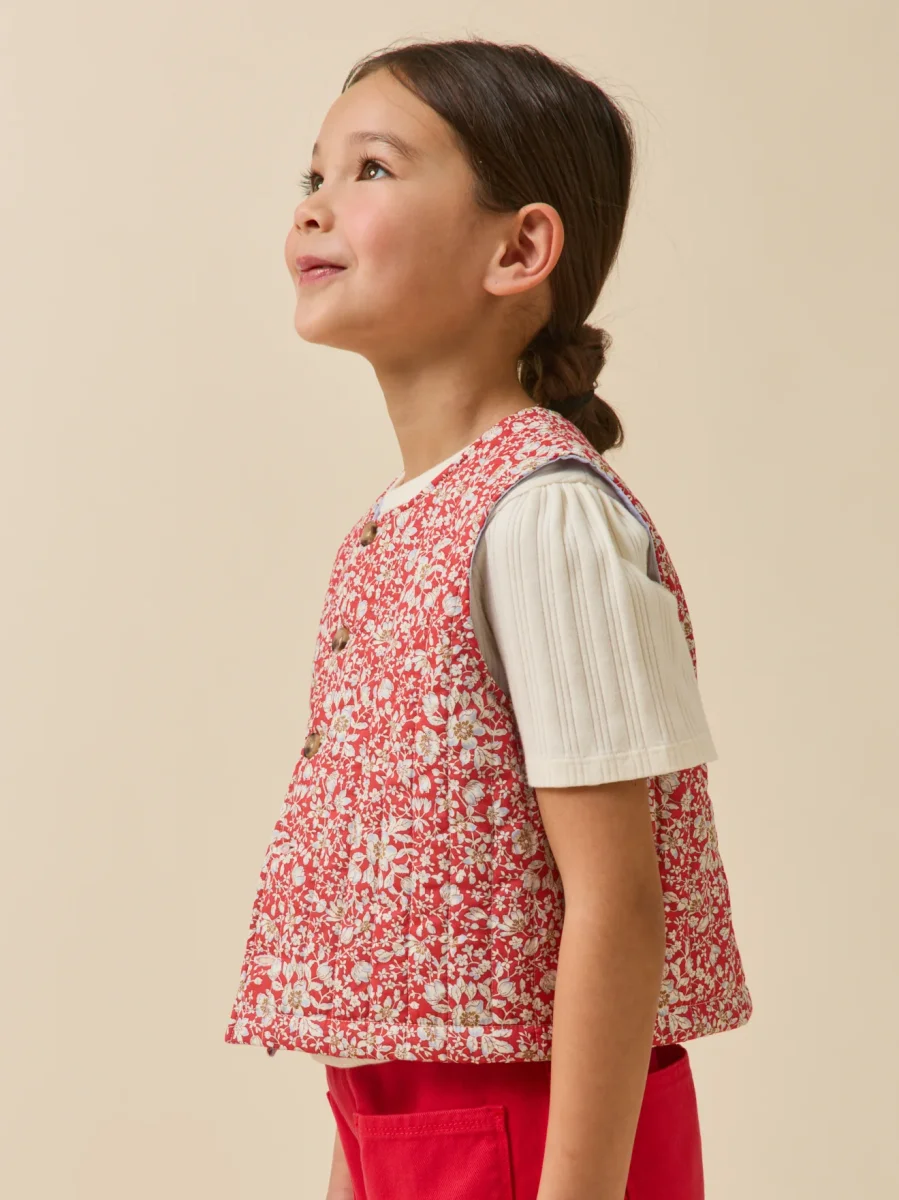 Veste sans manches matelassée Fille tissu Liberty – Image 6