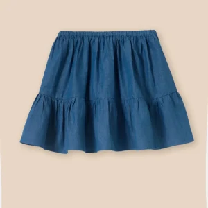 Jupe volantée Fille en denim light