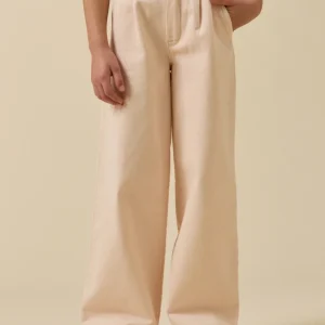 Pantalon large Fille en denim couleur - Collection Junior