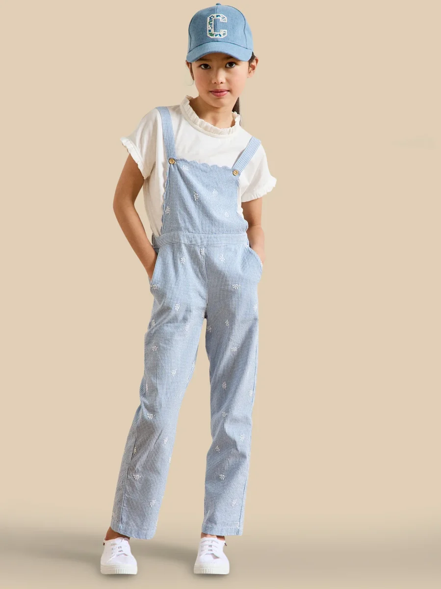 Salopette Fille - vichy brodé – Image 2