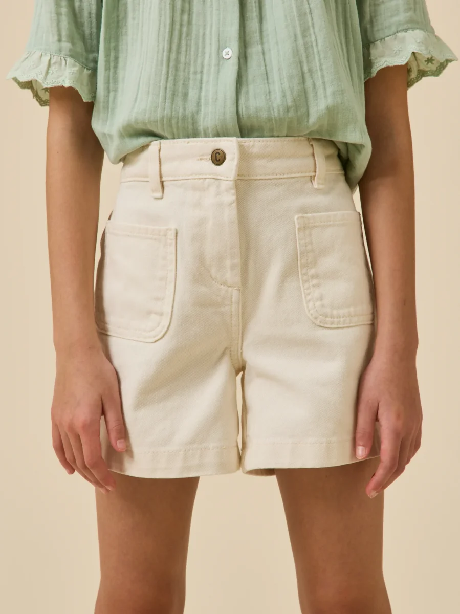 Short Fille denim couleur – Image 3