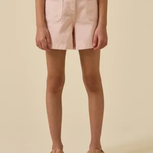 Short Fille denim couleur