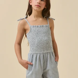 Combishort en seersucker Fille