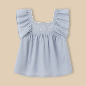 Blouse Fille en plumetis brodé