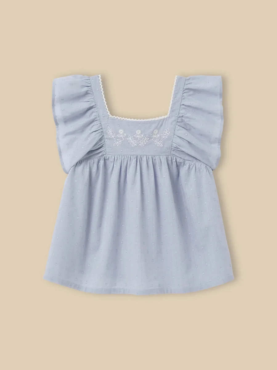 Blouse Fille en plumetis brodé