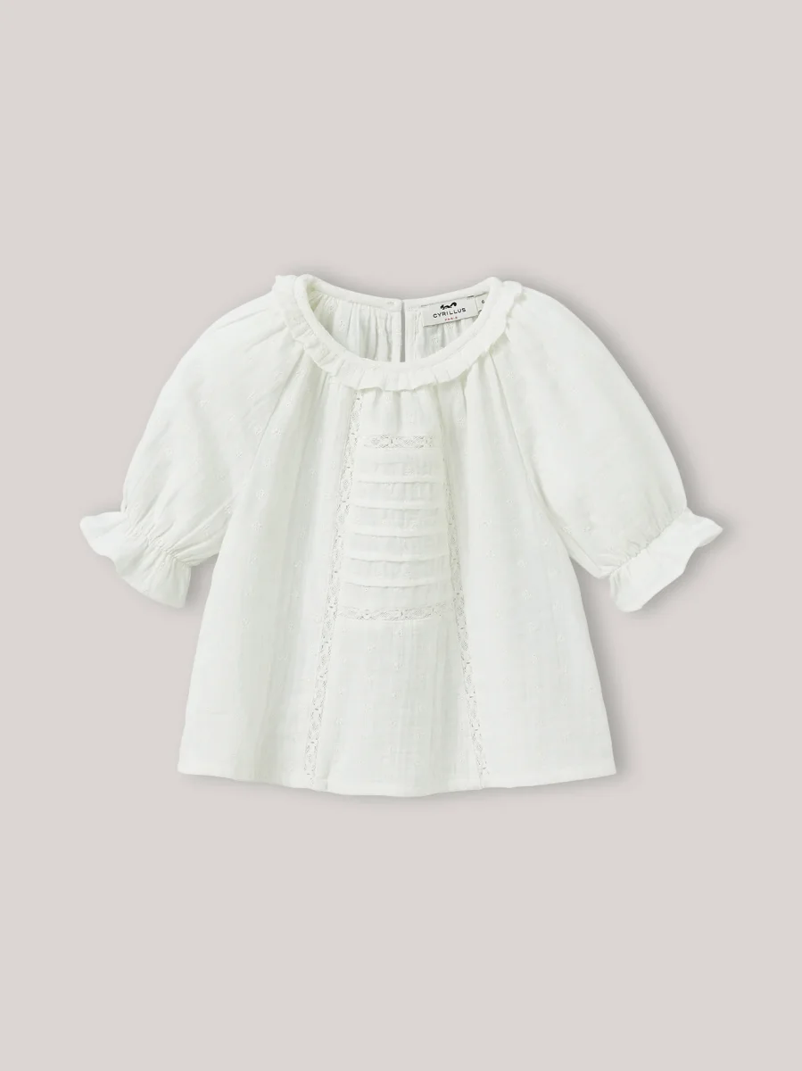 Blouse Fille broderie anglaise en gaze de coton – Image 7
