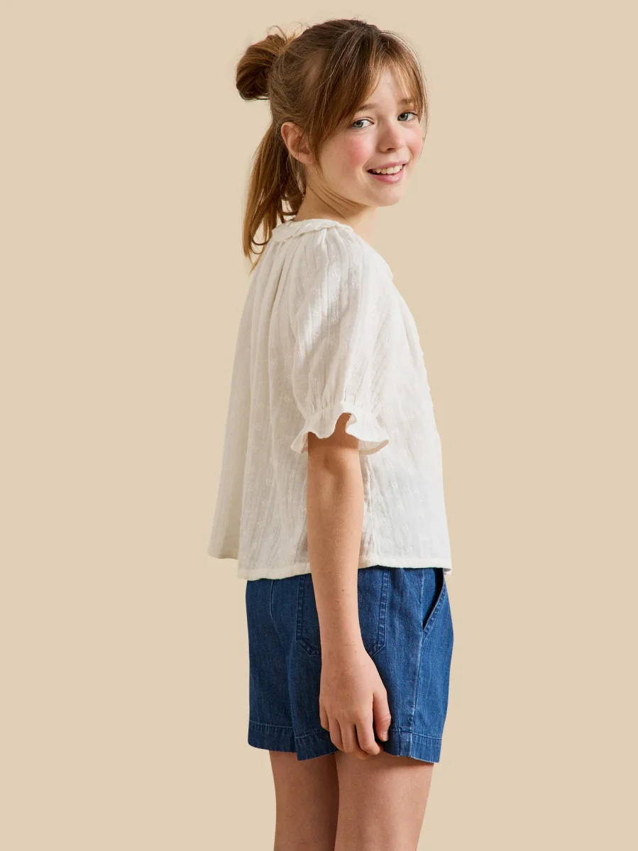 Blouse Fille broderie anglaise en gaze de coton – Image 5