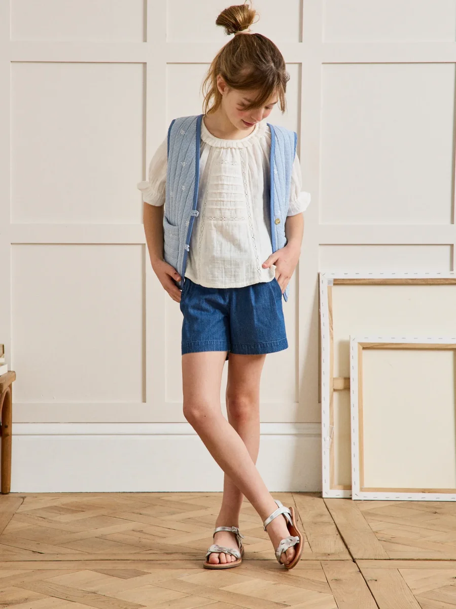 Blouse Fille broderie anglaise en gaze de coton – Image 6