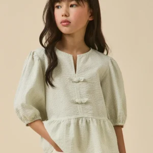Blouse rayée en seersucker Fille