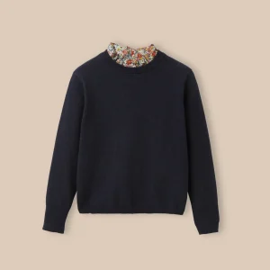 Pull Fille col tissu Liberty