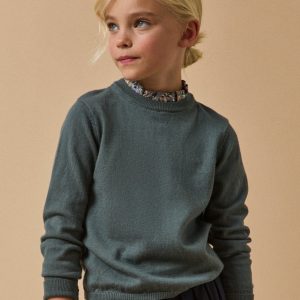 Pull Fille col tissu Liberty