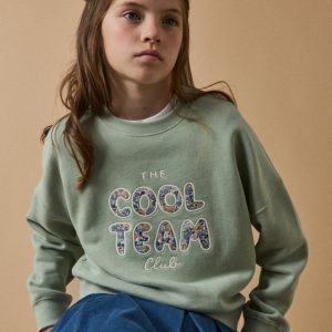 Sweat Cool Team Fille tissu Liberty - Coton biologique