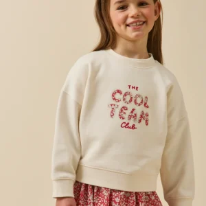 Sweat Fille à message en tissu Liberty - Coton biologique