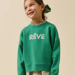 Sweat Fille à message en tissu Liberty - Coton biologique