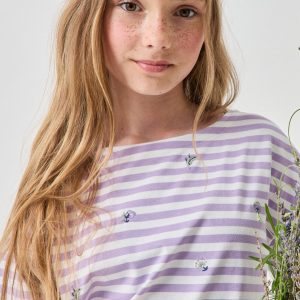 T-shirt brodé Fille - Coton biologique