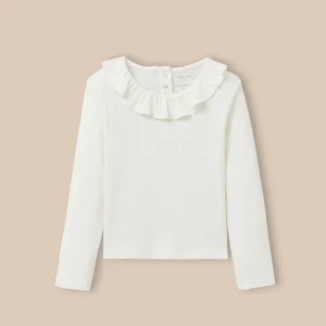 Tee-shirt col volant Fille - Coton biologique