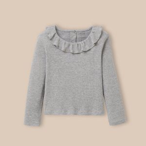 Tee-shirt col volant Fille - Coton biologique