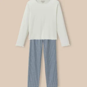 Pyjama bi-matière vichy Fille