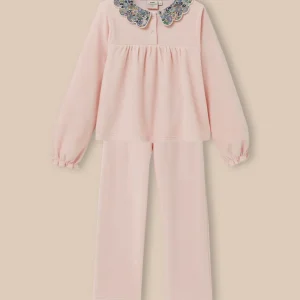 Pyjama en velours col en tissu Liberty Fille
