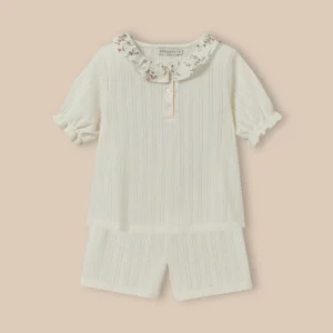 Pyjashort col en tissu Liberty