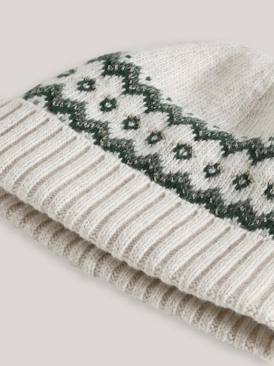 Bonnet jacquard en laine Fille – Image 4