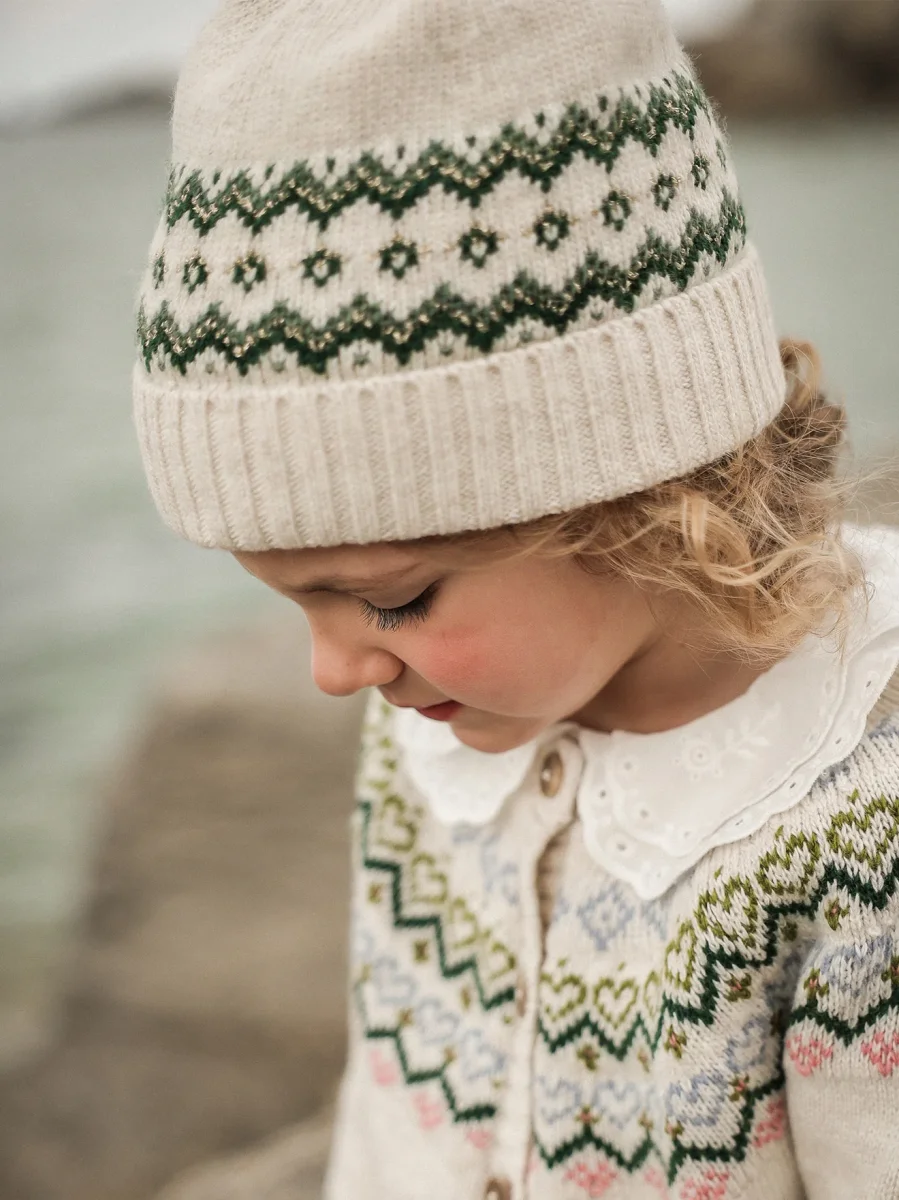 Bonnet jacquard en laine Fille – Image 3