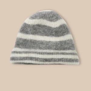 Bonnet rayé laine et mohair fille