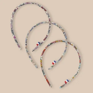 Lot de 3 fins serre-têtes Fille en tissu Liberty