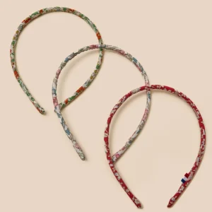 Lot de 3 fins serre-têtes Fille en tissu Liberty