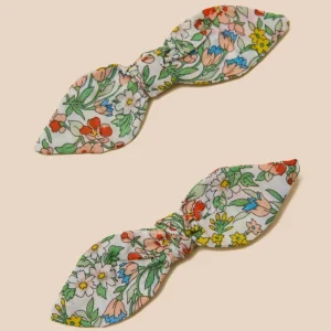 Lot de 2 pinces Fille noeud en tissu Liberty
