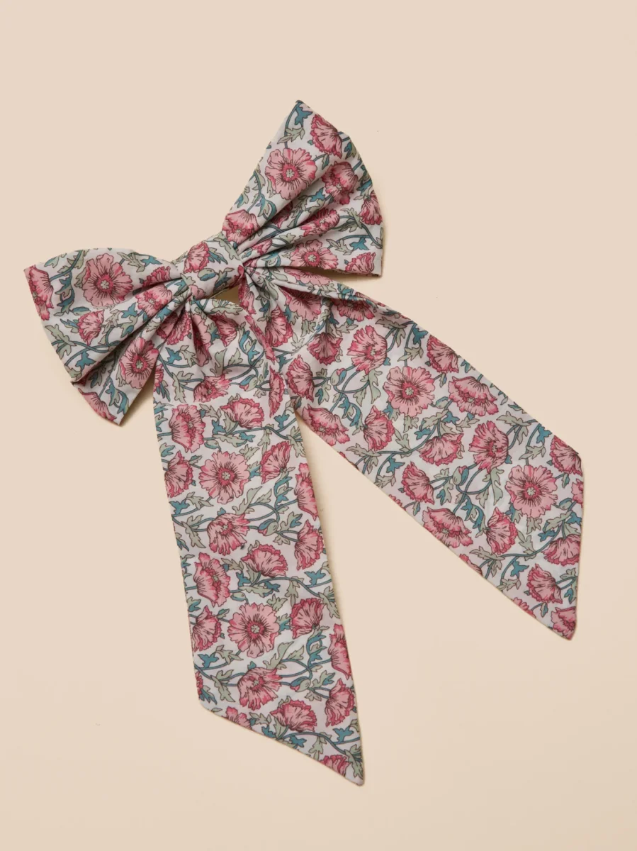 Barrette Fille grand noeud en tissu Liberty – Image 3