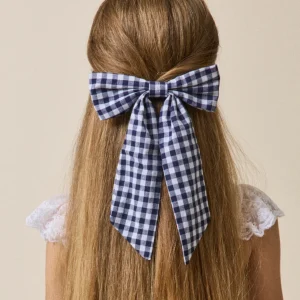 Barrette Fille grand noeud vichy
