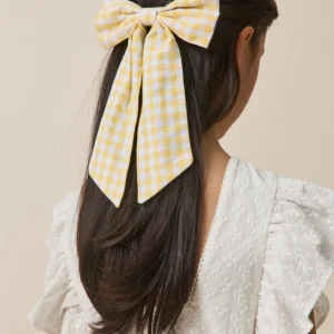 Barrette Fille grand noeud vichy