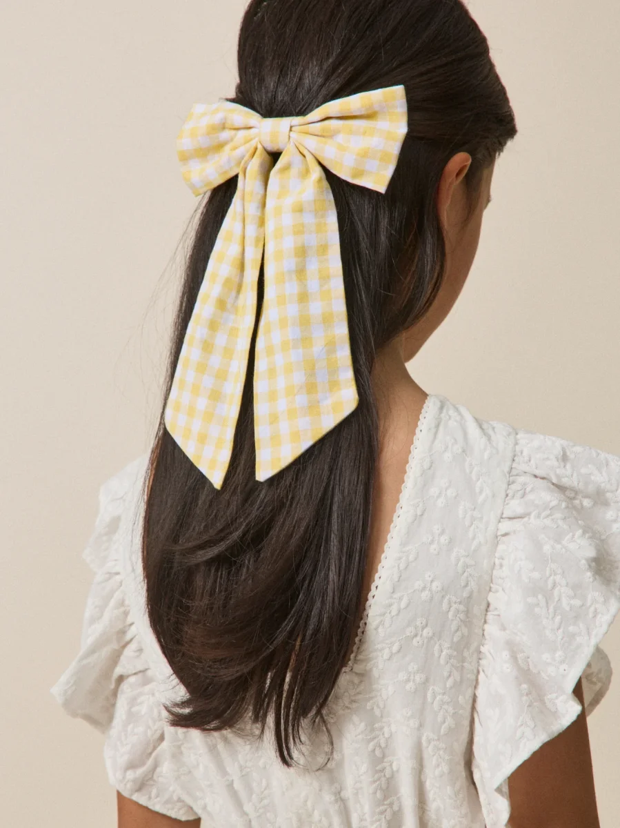 Barrette Fille grand noeud vichy – Image 2