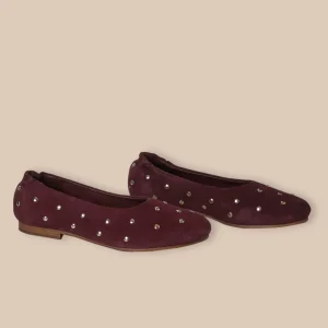 Ballerines en cuir clouté Fille