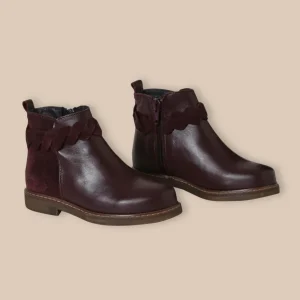 Boots tresse en cuir Fille