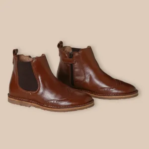 Boots bout fleuri Fille en cuir