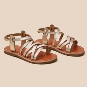 Sandales dorées Fille en cuir
