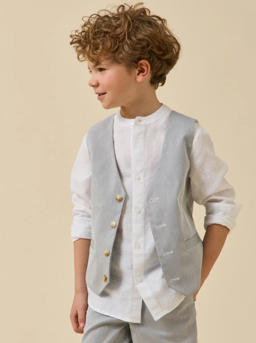 Gilet de costume rayé Garçon – Collection Fêtes et Mariages – Image 2