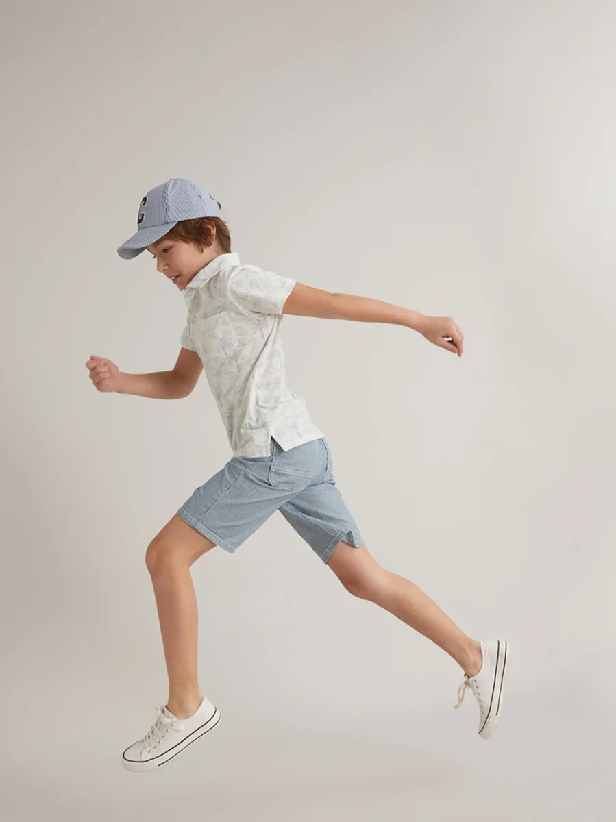 Polo Garçon motif palmiers - Coton bio